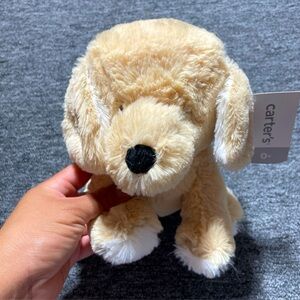 Carters Kids Preferred Puppy Dog Tan Brown Embroidered Eyes Plush Stuffed 2018